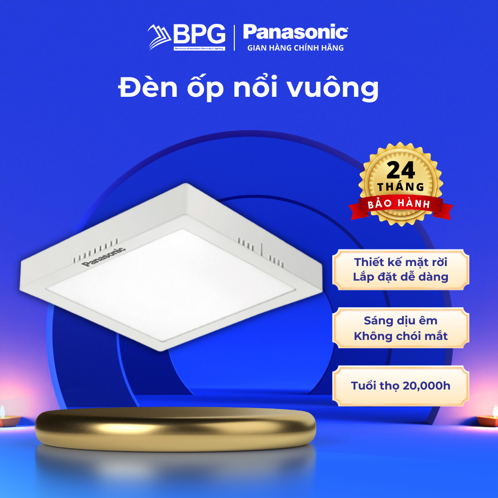 Ảnh Đèn ốp trần nổi Vuông Panasonic Surface Mounted Công suất 6W,12W,18W,24W 1
