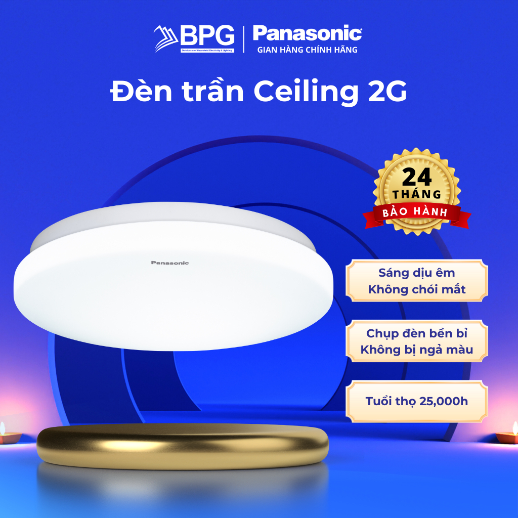 Ảnh Đèn ốp trần nổi Panasonic Simple Ceiling 1G 2G đơn sắc, đổi màu Công suất 12W/18W tuổi thọ 25000 giờ 1