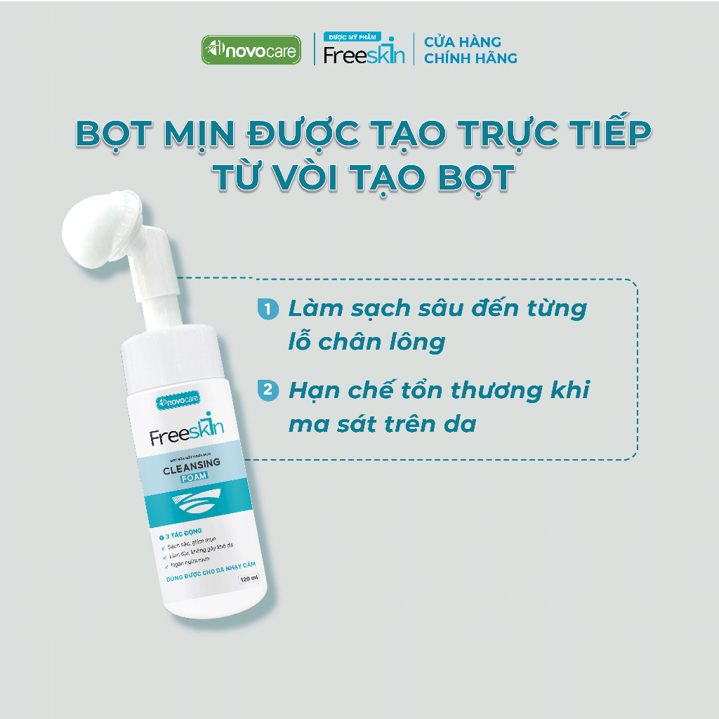 Ảnh Bọt rửa mặt ngừa mụn Novocare - Freeskin Cleansing Foam 120ml 3