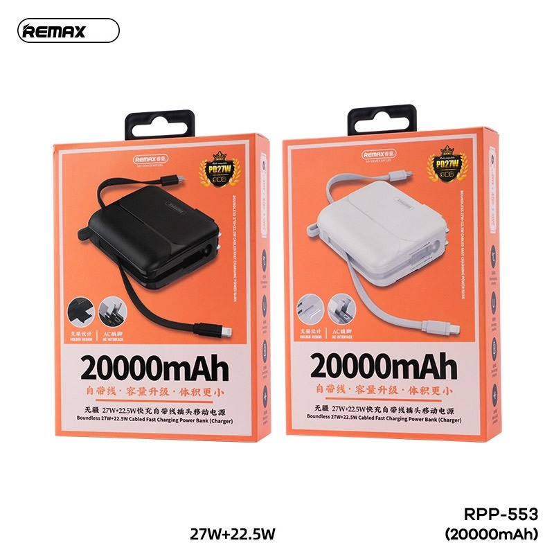 Sạc Dự Phòng Sạc nhanh 27w Remax RPP-553 20.000mAh - Sạc nhanh kép, pin ...