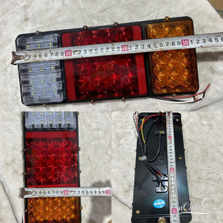 Đôi đèn hậu ô tô xe tải led 2003A 3 khoang vuông bé điện 12v và 24v.( Giá 1 đôi)