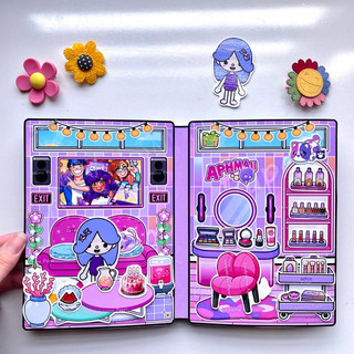 Đồ chơi bóc dán Ngôi nhà cô gái Aphmau- Búp bê giấy Toca Boca