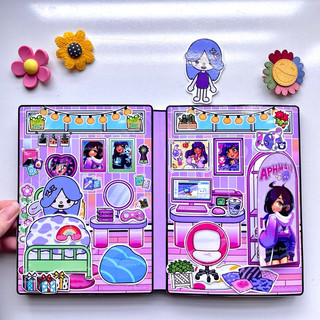 Đồ chơi bóc dán Ngôi nhà cô gái Aphmau- Búp bê giấy Toca Boca