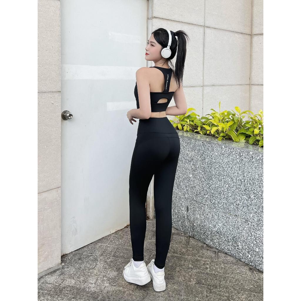 Bộ Đồ Thể Thao Tập Gym Yoga Nữ Quần Dài Áo Bra Kèm Mút LEAD Vải Thun Lạnh Co Giãn Tốt (D04)