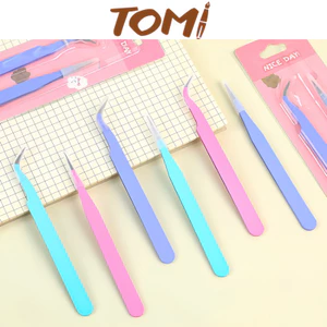 Nhíp Gắp Mi Giả, Nhíp Đính Đá, Nhíp Làm Đồ Handmade Màu Pastel TOMI 222