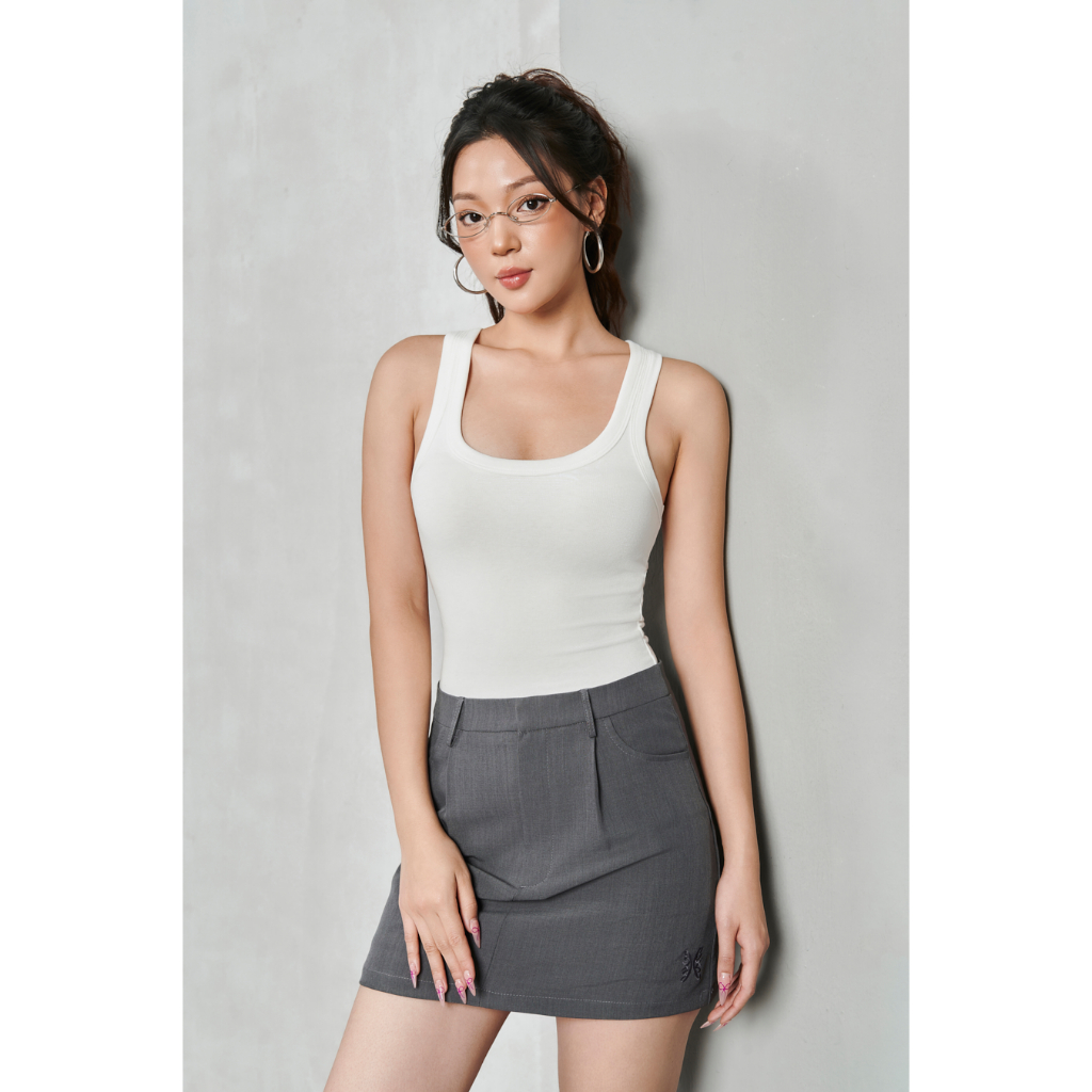 THEKIM Áo ba lỗ trơn cổ U ( không mút ngực ) , áo thun trơn sát nách 3 lỗ cổ vuông T272 | BigBuy360 - bigbuy360.vn