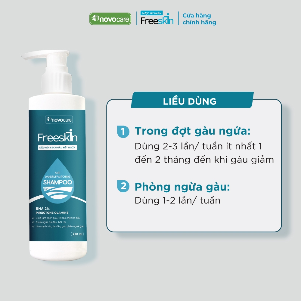 Ảnh Dầu gội sạch gàu hết ngứa Novocare - Freeskin Anti - Dandruff & Itching 220ml 3