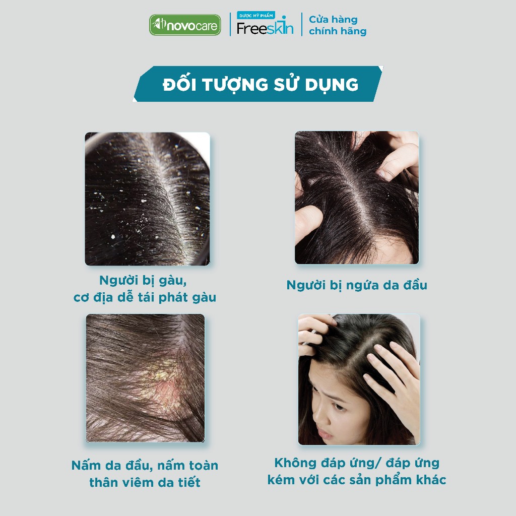 Ảnh Dầu gội sạch gàu hết ngứa & dầu xả dưỡng tóc Novocare - Freeskin 220ml-220ml 4