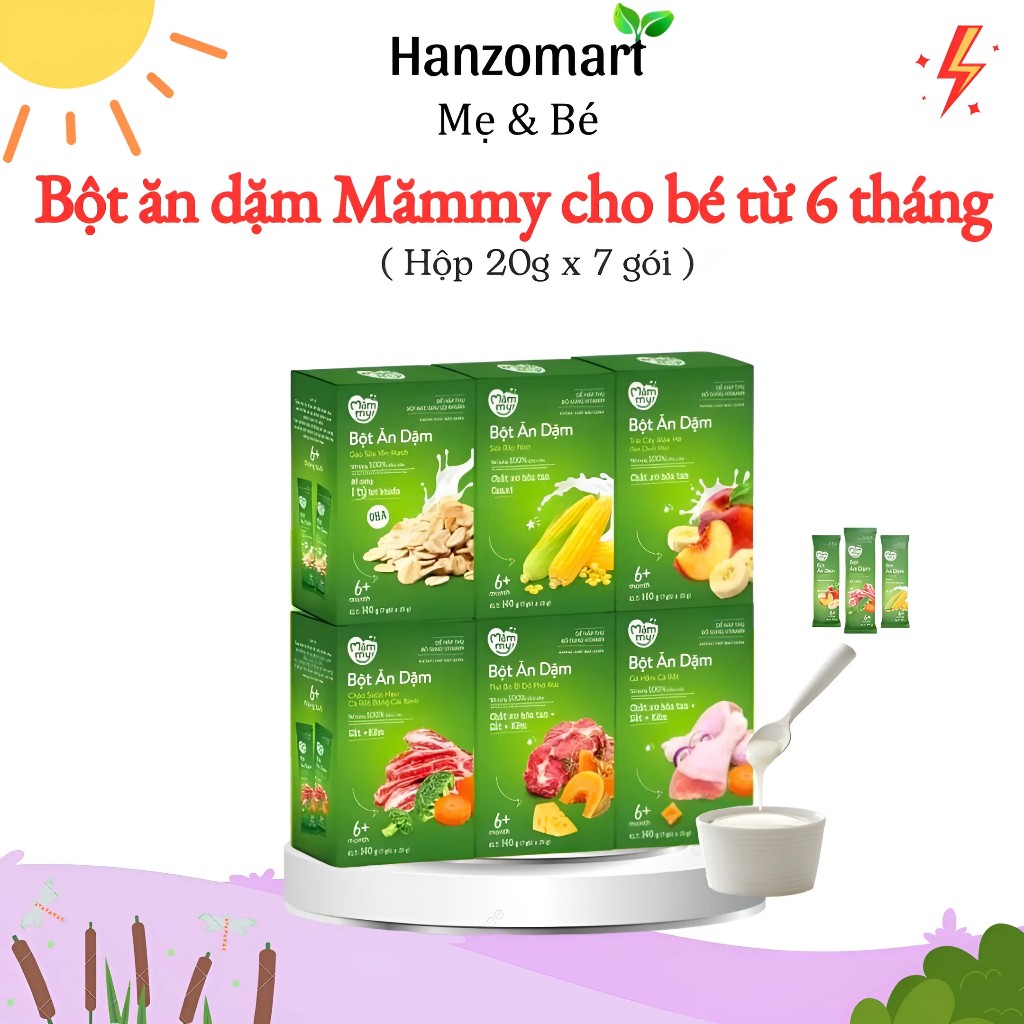 Bột ăn dặm Mămmy bổ sung dinh dưỡng, tăng cân cho bé cho trẻ từ 6 tháng tuổi có đủ vị - hanzo2009