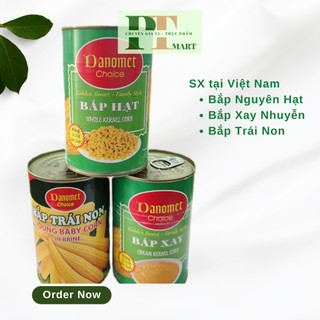 [VN] Bắp Hạt / Bắp Xay Nhuyễn / Bắp trái non (ngô bao tử) đóng hộp Danomet 400g.