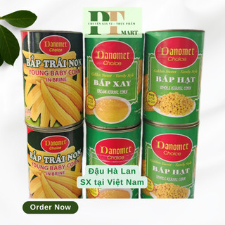 [VN] Bắp Hạt / Bắp Xay Nhuyễn / Bắp trái non (ngô bao tử) đóng hộp Danomet 400g.