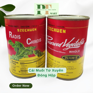 Cải muối Tứ Xuyên đóng hộp hiệu Thỏ Trắng (cải lon 340g)/Preserved Vegetable Szechuen Radis Chinois