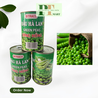 Đậu hà lan lon / Đậu hà lan đóng hộp hiệu Sông Hồng Bitraco 450gr -- Đậu VN