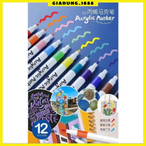 Bộ 60 màu acrylic marker chống nước lên màu chuẩn vẽ trên vải, giấy, giày… ( hot)