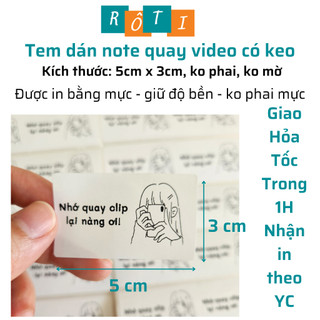 Set 50 tem dán quay video khui hàng, clip khui hàng, kích thước 5x3cm, có sẵn keo dán