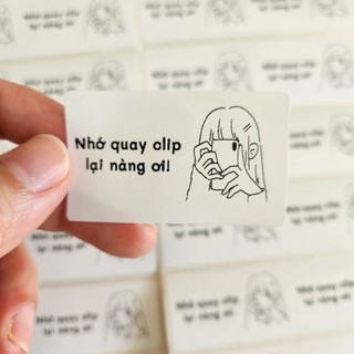 Set 50 tem dán quay video khui hàng, clip khui hàng, kích thước 5x3cm, có sẵn keo dán