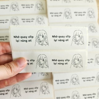 Set 50 tem dán quay video khui hàng, clip khui hàng, kích thước 5x3cm, có sẵn keo dán