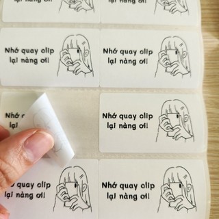 Set 50 tem dán quay video khui hàng, clip khui hàng, kích thước 5x3cm, có sẵn keo dán