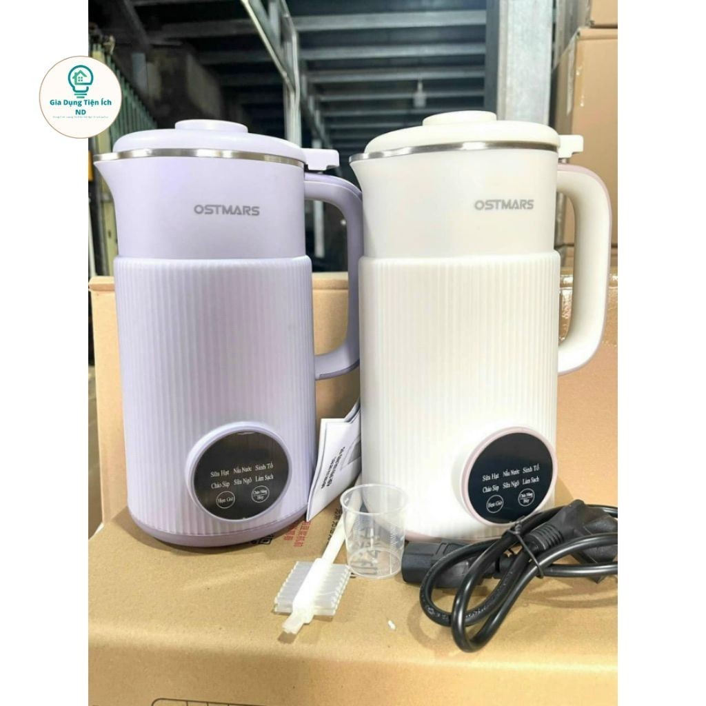 Máy Làm Sữa Hạt Đa Năng OSTMARS Nấu Cháo Súp Hẹn Giờ Thông Minh Bản Tiếng Việt Công Suất 600W, Dung Tích 800ml