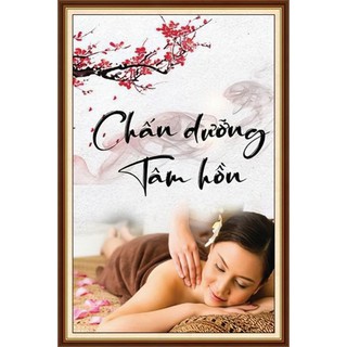 Tranh dán spa dưỡng sinh, trang trí spa gội đầu dưỡng sinh, tranh ngâm chân thảo dược in trên vải lụa (tặng kèm keo dán)