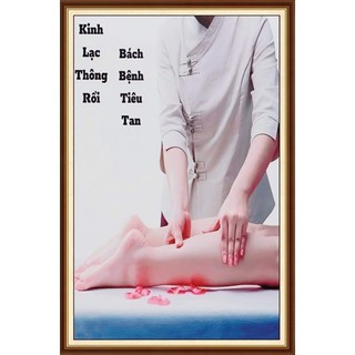 Tranh dán spa dưỡng sinh, trang trí spa gội đầu dưỡng sinh, tranh ngâm chân thảo dược in trên vải lụa (tặng kèm keo dán)