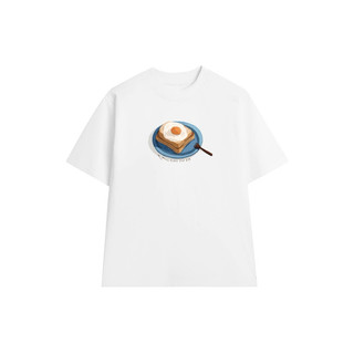 Áo thun Oversize Nam nữ form rộng Unisex Chất Cotton 100% 250Gsm in hình Trứng ốp la dễ thương