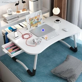 Bàn gấp gọn học làm việc decor thông minh có khe cắm điện thoại có khay bút khay cốc và cài ipad