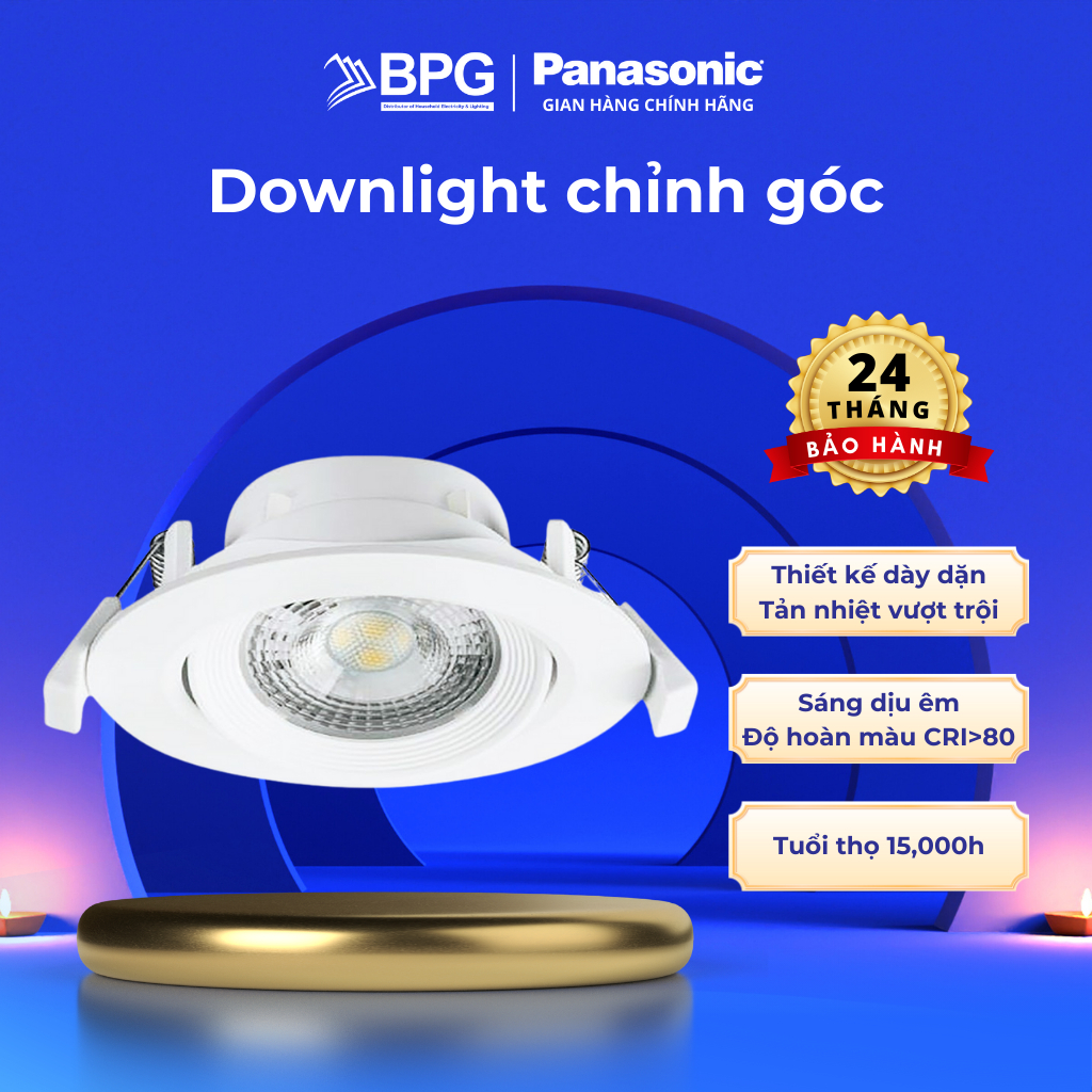Ảnh Đèn LED âm trần Downlight Chỉnh góc - Spotlight Panasonic Công suất (5W,7W) lỗ khoét phi 80mm 2