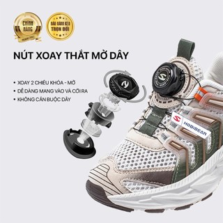 Giày chạy bộ HOBIBEAR GU8265 đế Eva thoáng khí có khóa xoay, giày thể thao dành cho bé trai