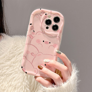 ốp lưng iphone heo hường nhân vật hoạt hình pro cho iphone 6 6s plus 7 8 pro 12 13 promax x/xs 14 15 xsmax xr skf12