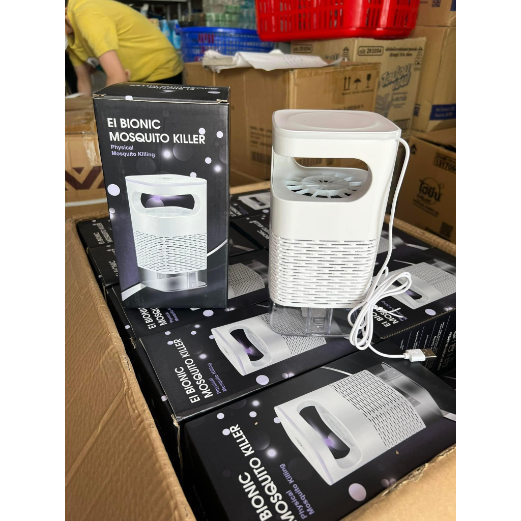 Máy bắt muỗi diệt côn trùng thông minh , Đèn bắt muỗi kiêm đèn ngủ có cổng sạc USB ( Mầu Trắng )