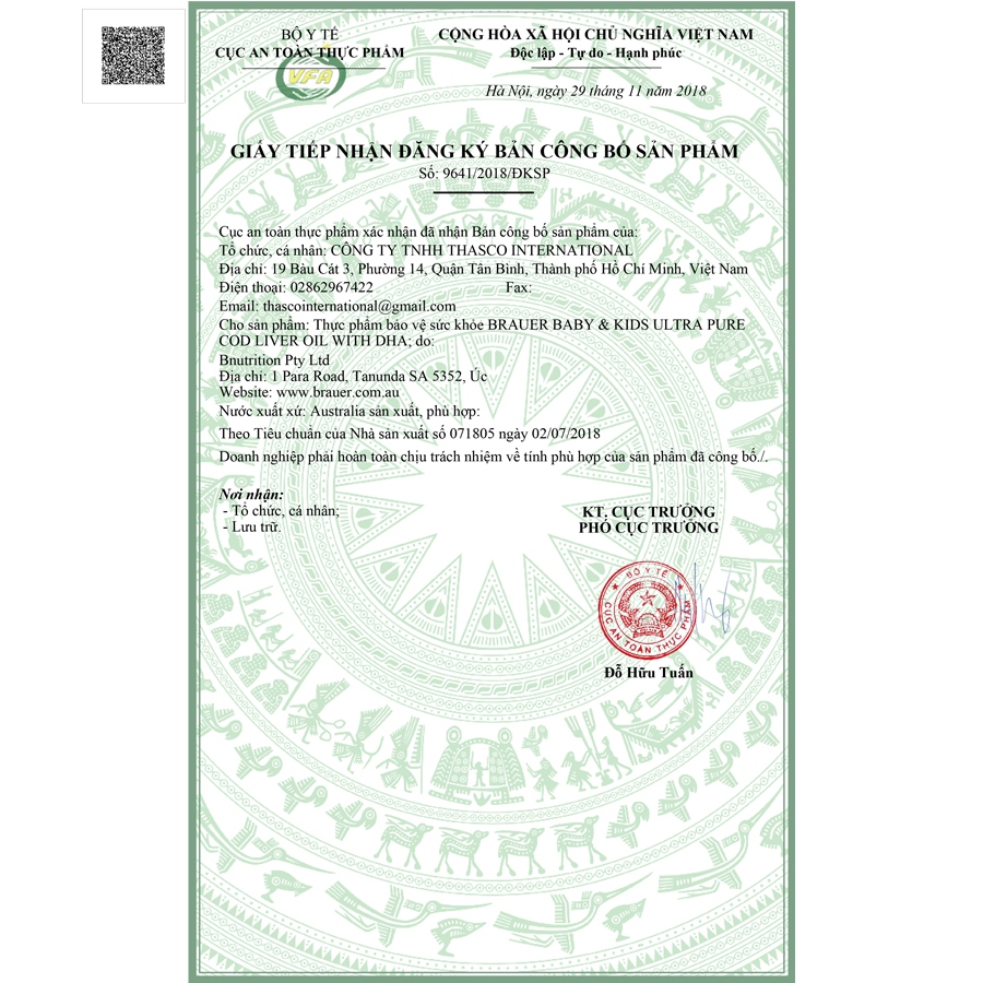 Vitamin Brauer Baby & Kids Ultra Pure Cod Liver Oil With DHA - Bổ sung dha tinh khiết cho trẻ từ 1 tuổi