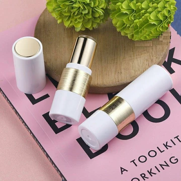Thỏi son rỗng/ Vỏ son thỏi 12.1mm trắng vàng cap cấp