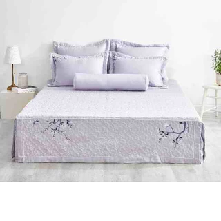 Drap GA PHỦ1m6*2m Everon EST 21031 vải tencel màu ghi tím sáng bóng