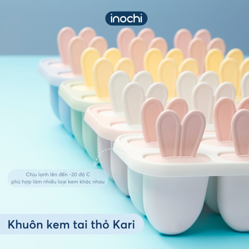 Khuôn làm kem tai thỏ/tai mèo Kari xinh xắn cho bé, an toàn, kháng khuẩn - CHÍNH HÃNG INOCHI