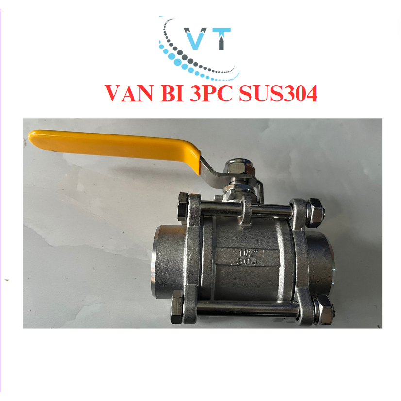 Van bi 3PC (van bi 3 mảnh) inox304 kết nối hàn và kết nối ren size DN15 - DN50