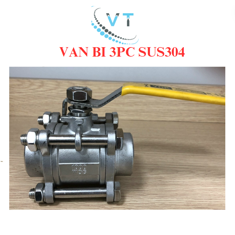 Van bi 3PC (van bi 3 mảnh) inox304 kết nối hàn và kết nối ren size DN15 - DN50
