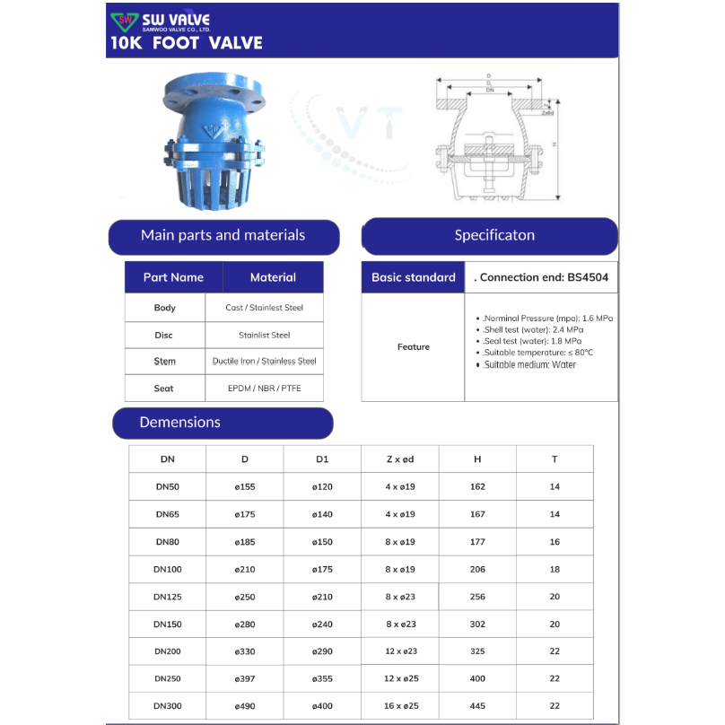 RỌ BƠM GANG NỐI BÍCH SAMWOO (LUPPE GANG NỐI BÍCH) DN50 - DN200