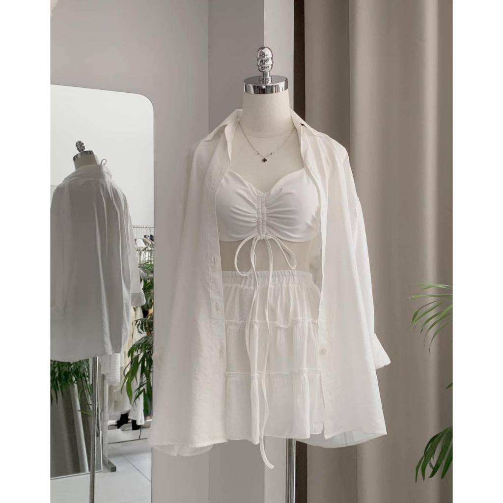 🍊Set 3sp áo sm k túi + bra + cv bèo 🔥  MEOINDAHOUS 🔥 FREESIZE ( VUI LÒNG IB MÈO ĐỂ ĐƯỢC TƯ VẤN KÍCH CỠ Ạ )