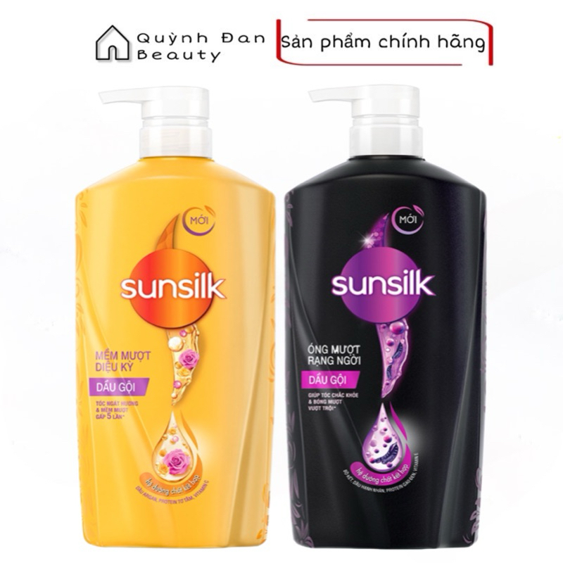 Dầu gội Sunsilk cho tóc Mượt 100h (Bóng mướt-Luminous UV / Đen óng-Glossy Black / Mềm mượt-Silky Smooth) 850g