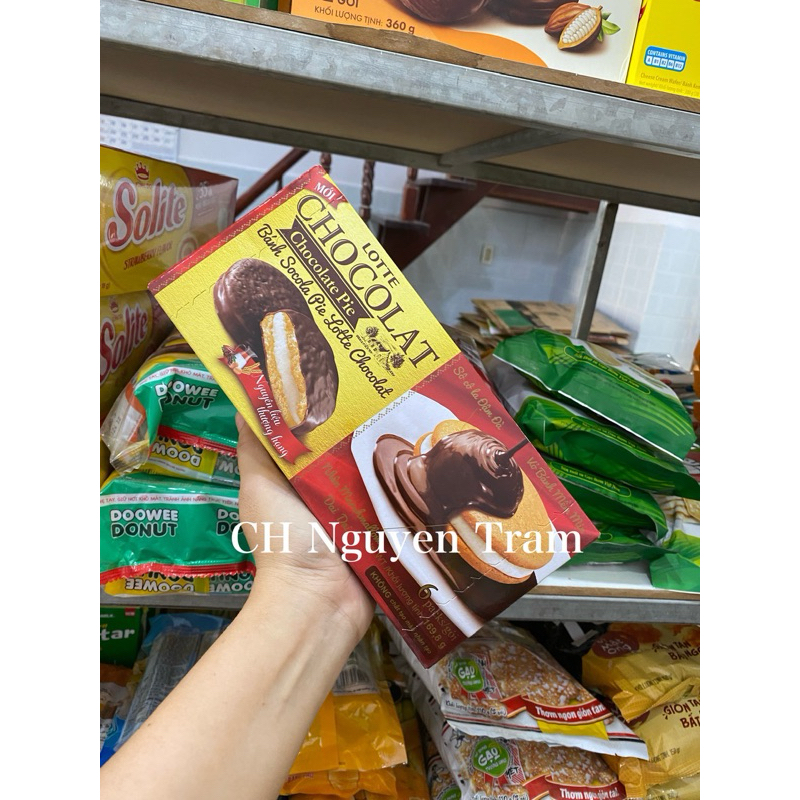 Bánh Socola Pie Lotte Chocolat hộp 169.8g ( 6 cái) | Shopee Việt Nam