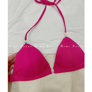 Set bộ đồ đi biển hoạ tiết trơn phối phụ kiện buộc dây - hàng Handmade by MimiHouse
