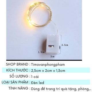 Đèn Led Trang Trí Nhỏ Decor Phòng Dây Trắng Vàng Nhiều Màu Timo DS11