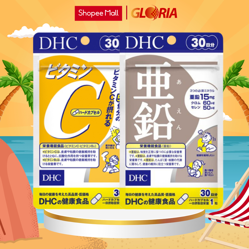 Ảnh Combo Viên uống DHC Ngừa Mụn, Mờ Thâm 30 Ngày (Zinc Kẽm 30v/gói và Vitamin C 60v/gói) 1