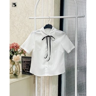 Áo Sơ Mi Nữ Tay Ngắn Cổ Nơ Dáng Basic Twentyfive Fashion - AL17