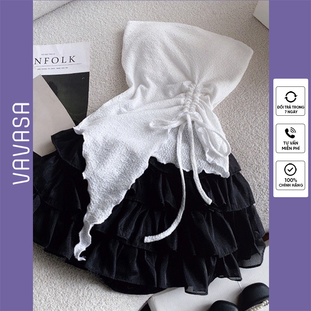 Áo ống tà lệch xẻ rút dây eo VAVASA SM176 | Shopee Việt Nam