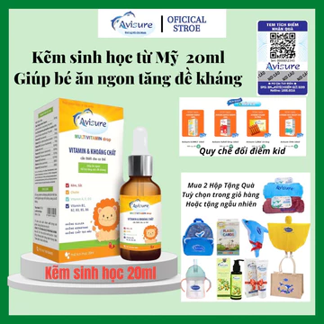 Vitamin tổng hợp cho bé Avisure Multi bổ sung 11 loại vitamin tổng hợp sắt kẽm và khoáng chất thiết yếu cho bé 20ml