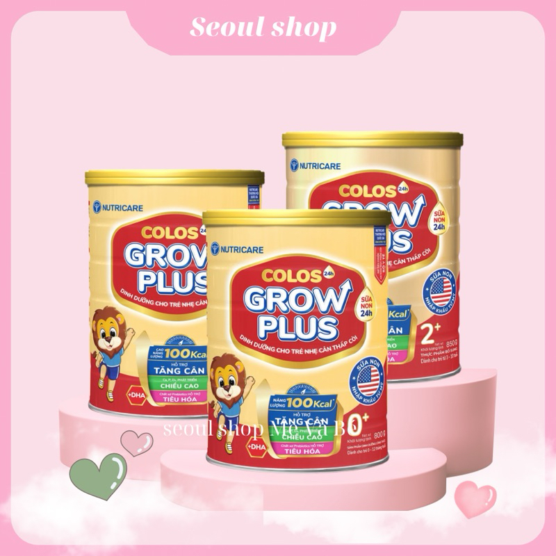 Sữa Bột Công Thức Nutricare Colos 24h Grow Plus Phát Triển Chiều Cao Tăng Cân Tăng Sức Đề Kháng 850g