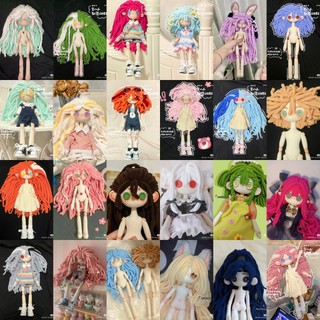 ĐỌC KỸ LƯU Ý - Set nguyên liệu làm búp bê vải tóc len 30cm - Set kit tự may doll vải handmade 30cm