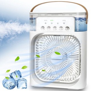 Quạt Điều Hòa Phun Sương Mini,Quạt Làm Mát Để Bàn 3 Chế Độ Tích Hợp Đèn Led Cổng Sạc USB -QP4